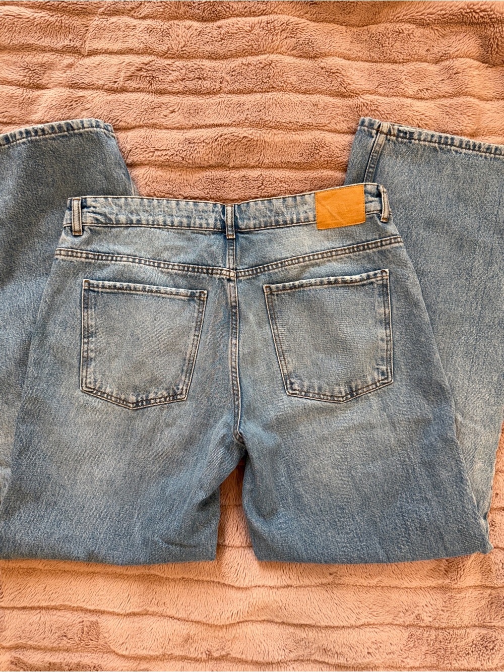 Zara Blue Straight Jeans mid-rise SIZE US 10 - Picture 3 of 5